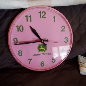 Pink John Deere Clock